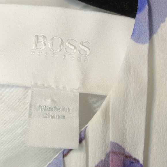 NEW BOSS HUGO BOSS Diplissee Pleated Floral-Print Dress Size US 6 #391 - Picture 10 of 12